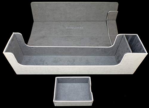 docsmagic.de Premium Magnetic Tray Long Box White Large - Card Deck Storage - Kartenbox Aufbewahrung Transport Weiss