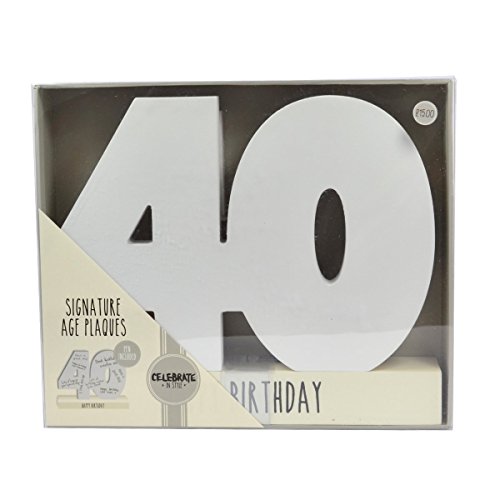 Xpressions Celebrate In Style Signaturschild 40, Geburtstagsgeschenk, in Geschenkverpackung, MDF, Nicht zutreffend