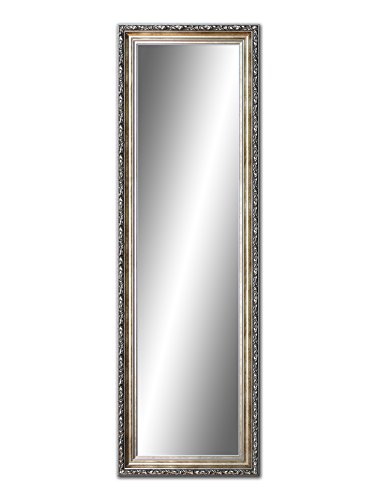100 x 40 cm, 40 x 100cm Spiegel mit Rahmen, Badezimmerspiegel Antik, Alte Spiegel, Handgefertigte, Stabiler Rückwand, Rahmenleiste: 60 mm breit und 45 mm hoch, Rahmen Farbe: Gold- Silber