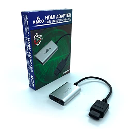 Kaico Gamecube HDMI und N64 HDMI Adapter für S-Video und Composite - Für Nintendo N64, Super Nintendo SNES, Famicom und Gamecube - Einfache, Durchgängige N64 HDMI Adapter Lösung für Plug & Play