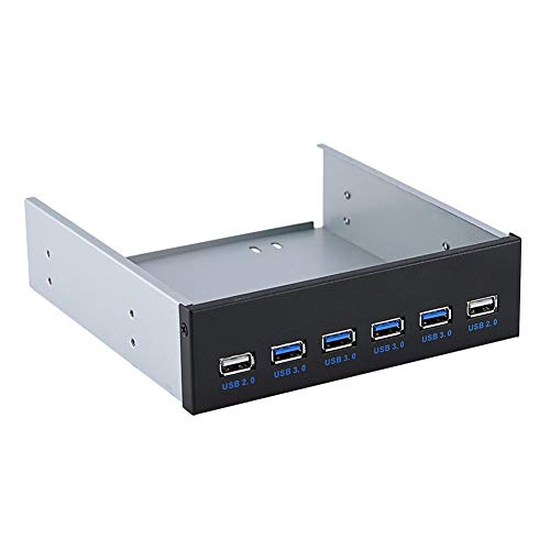 Frontplatte, 19-polig bis 4 * USB3.0 + 2 * USB2.0 6 Schnittstelle Metall-Frontplatte USB-Hub, multifunktionale Frontplatte, langlebig