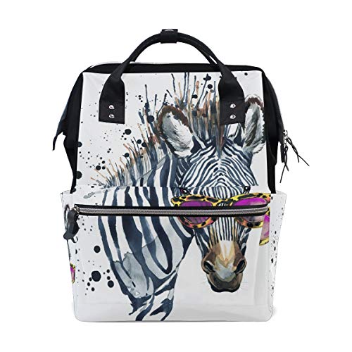 Wowprint Wickeltasche, lustiges Tier-Zebra-Windeltasche, große Kapazität, Organizer, multifunktionaler Reise-Rucksack für Babypflege