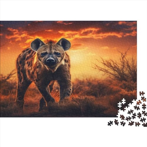 Wilde Hyäne Puzzles Wilde Tiere 1000 Stück Anspruchsvolles Spiel Hölzern Geschenk Präzise Verkettung Für Erwachsene 1000pcs (75x50cm)