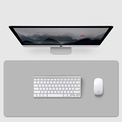 Gaming-Schreibtischunterlage, groß, 2 mm dünn, Anti-Rutsch-Mauspad für Computer, glattes Schreibtischzubehör für Laptop, Tastatur, Schreibtischunterlage – grau – 140 x 70 cm