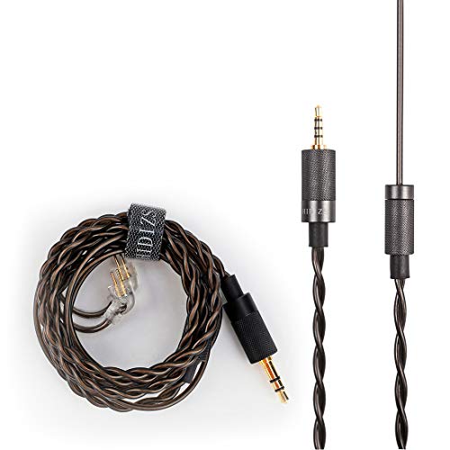 HIDIZS BL2.5 abnehmbares symmetrisches Kopfhörerkabel, 2.5 mm Stecker, Ersatz-Kopfhörer, Audiokabel, 2-polig, 0.78 mm IEM-Kabel für MS4 MS2 MS1 KZ ES4 ZSR ZST ZSR ED16 ZS10 TFZ TRN (2 0.5 mm