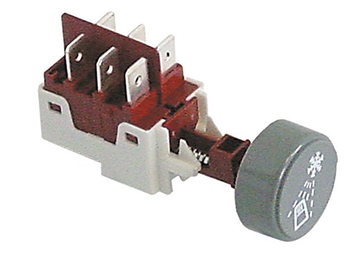Elframo Drucktaster für Spülmaschine B11, BD13, BE35, BD50, BE40, BD11 grau Nachspülung 250V 2CO 2-polig ohne Rahmen 16A rund 85°C