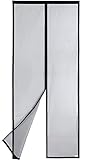 Apalus Fiberglas Magnet Fliegengitter Tür Insektenschutz 90x210 cm, 10 x Stärker als Normales Polyester, Kinderleichte Klebemontage Ohne Bohren, Nicht Kürzbar