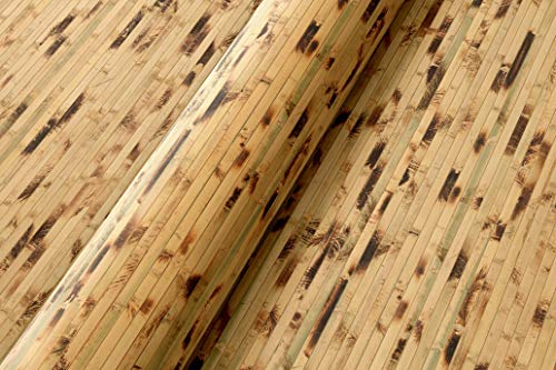 Bambus Wandverkleidung - Exotischer Rollbelag aus echten Bambuslatten (Höhe: 150 cm / 1 Stk. = 1 Meter, Natur getigert)