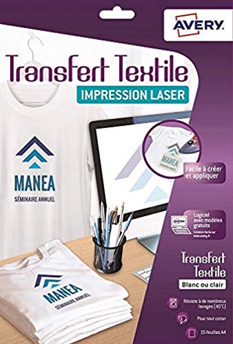 Avery c9403 – 15 Papiere Transfers Shirt/Textil A4 weiß/klar