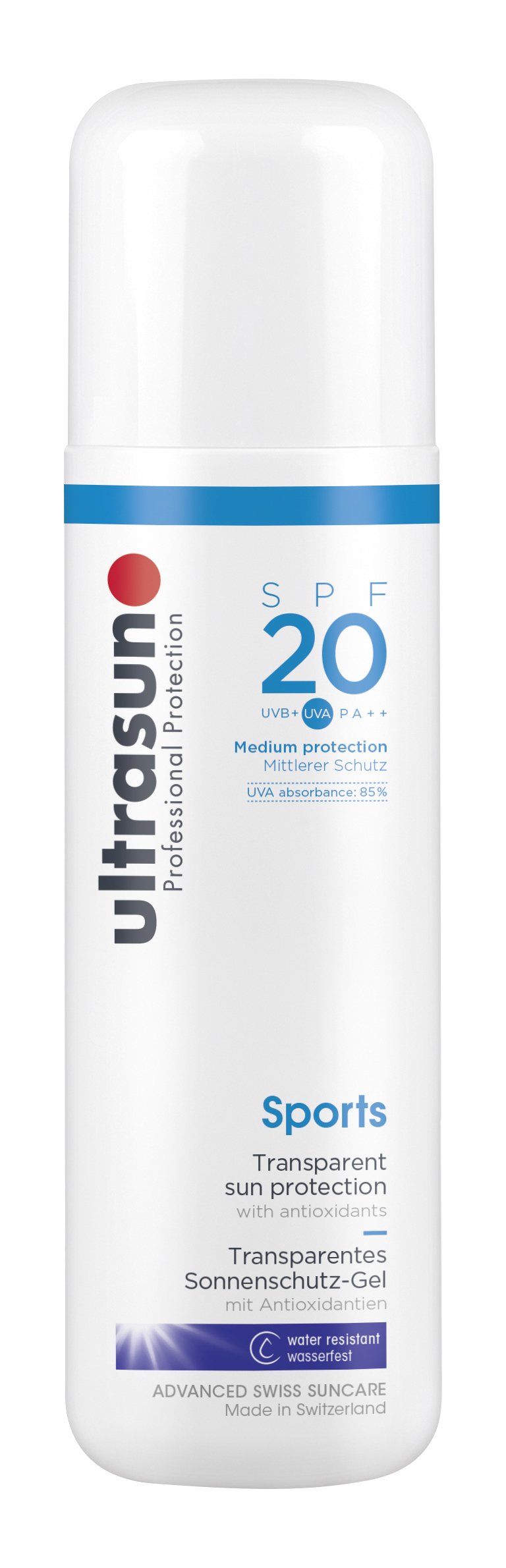 Ultrasun Sports Gel Spf20 Transparentes Sonnenschutz-Gel, 200 ml