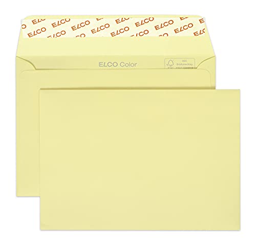 Elco 18832.41 Color Box mit Deckel und 250 Briefumschläge/Versandtasche, Haftklebeverschluss, C6, 100g, hellchamois , Fenster: nein