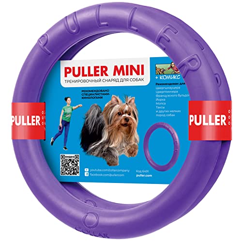 PULLER Lockvogel Mini Interaktives Hundespielzeug Set, klein, 17,8 cm, violett