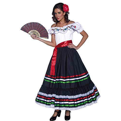 Amakando Kostüm Senorita Faschingskostüm Spanierin S 36/38 Spanisches Kleid Fasching Flamencokleid Carmen Westernkostüm Damen Karnevalskostüm Zigeunerin