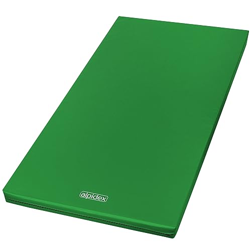 ALPIDEX Matte Turnmatte Sportmatte Gymnastikmatte 150 x 100 x 8 cm mit Antirutschboden RG 20 (sehr weich), Farbe:grün