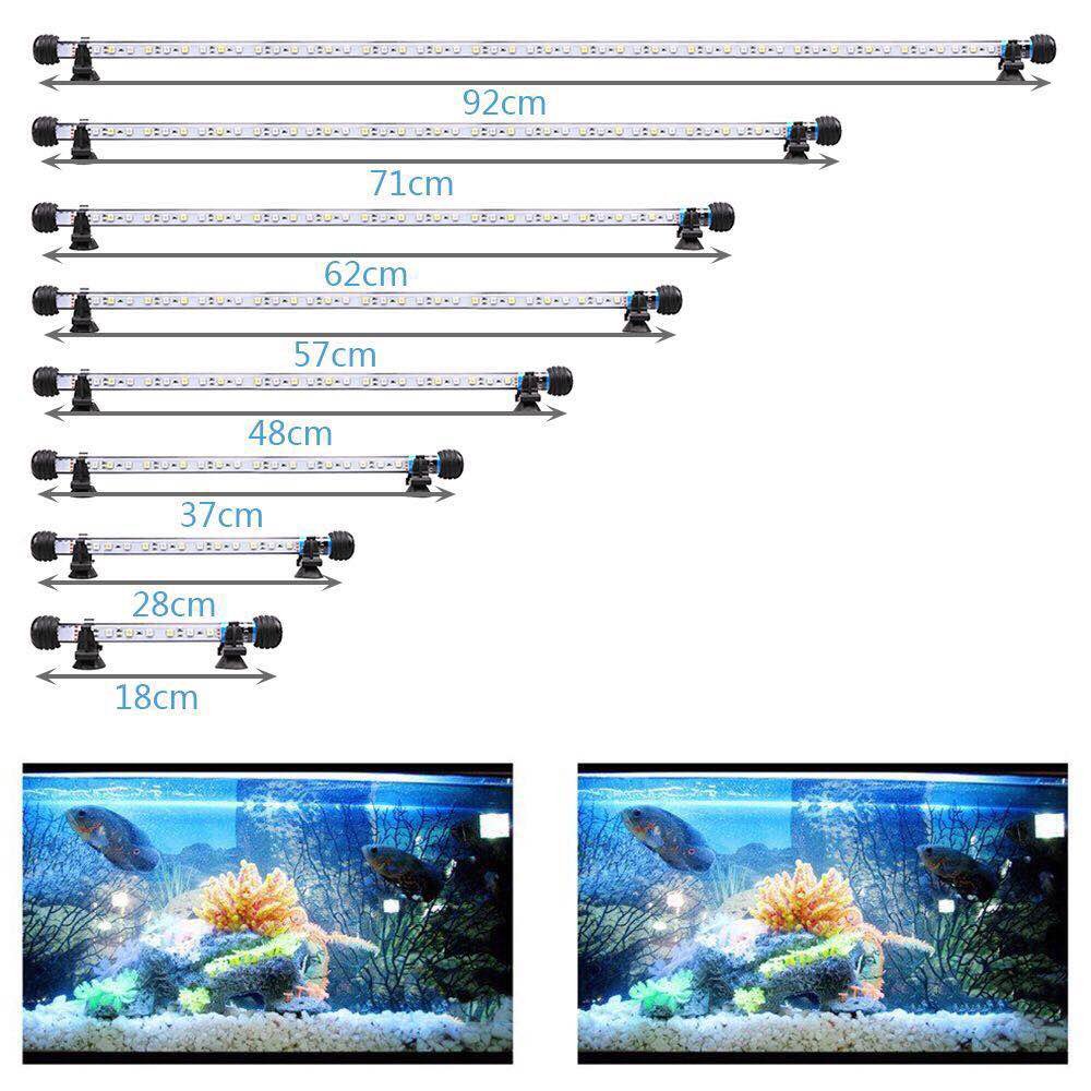 VARMHUS 18-92cm LED Aquarium-Licht Unterwasser BeleuchtungAufsatzleuchte IP68 Abdeckung Wasserdicht LED Lampe Stecker EU für Fisch Tank mit Fernbedienung RGB Farbwechsel (1.8 * 71cm, Weiß & Blau)