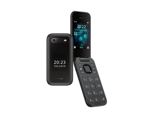 Nokia 2660 Klapp Feature Phone mit 2,8" Display, zoombare Benutzeroberfläche, Notrufknopf, Hörgeräte kompatibel (HAC), 20+ Standy Zeit - Schwarz