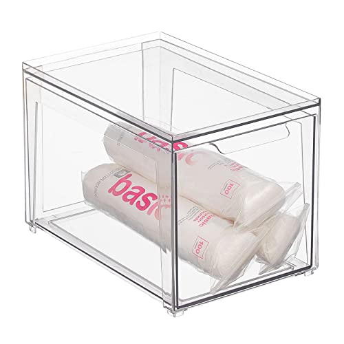 mDesign Kosmetikorganizer – stapelbare Schubladenbox aus Kunststoff – praktische Box zur Aufbewahrung von Badartikeln – durchsichtig