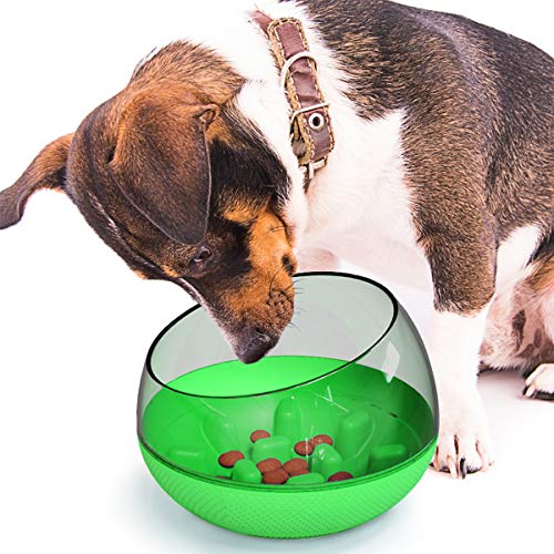 Kapselförmiger separater Hundenapf, geeignet für Hunde und Katzen, langsames Essen, solides und langlebiges gesundes Puzzle-Haustierprodukt (grün)
