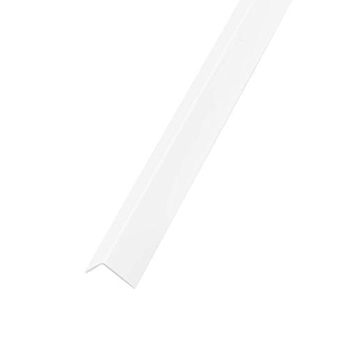 DQ-PP WINKELPROFIL | 10x10mm | 10m (10x 1m) | Farbe: Weiss | Material: PVC | Kunststoff Winkelleiste | Außenecke Kantenschutz Wand L Profil Eckprofil Kunststoffwinkel