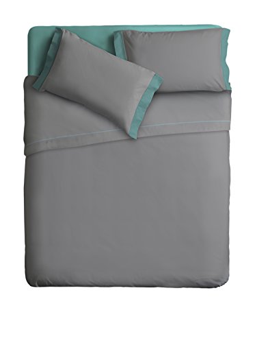 Ipersan zweifarbig Bettwäsche Set Farbe grau/grün 240x290 cm.