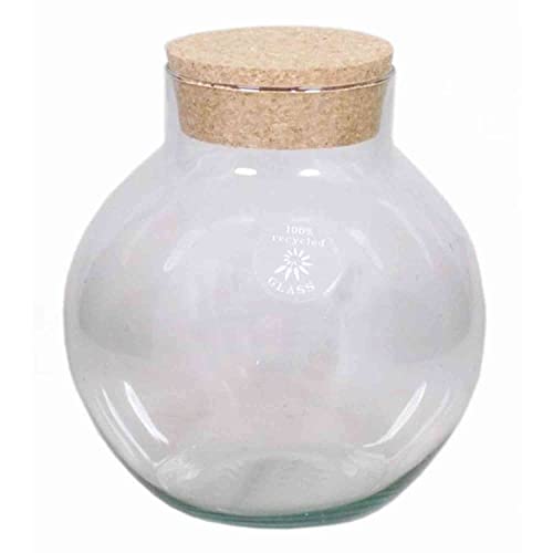 INNA-Glas Aufbewahrungsglas Gaspar mit Korkdeckel, Kugel - Rund, klar, 27cm, Ø 14cm - Ø 25cm - Glasterrarium - Kerzenglas