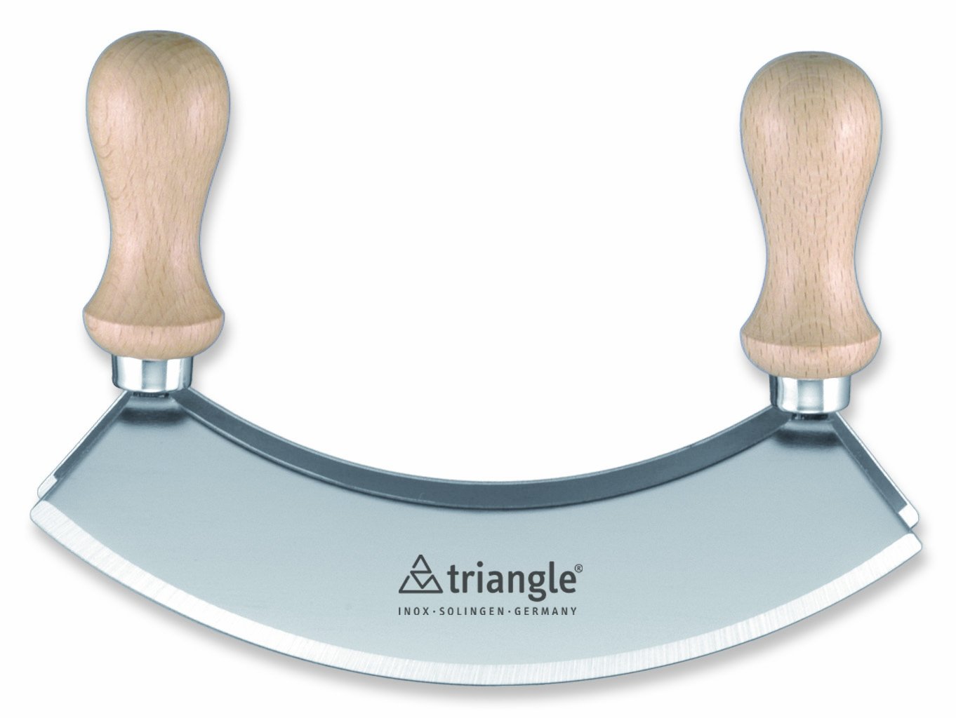 triangle 43 222 18 02 Wiegemesser 17,5 cm, zweischneidig mit Holzgriff Made in Solingen/Germany professionelle Qualität Kräutermesser