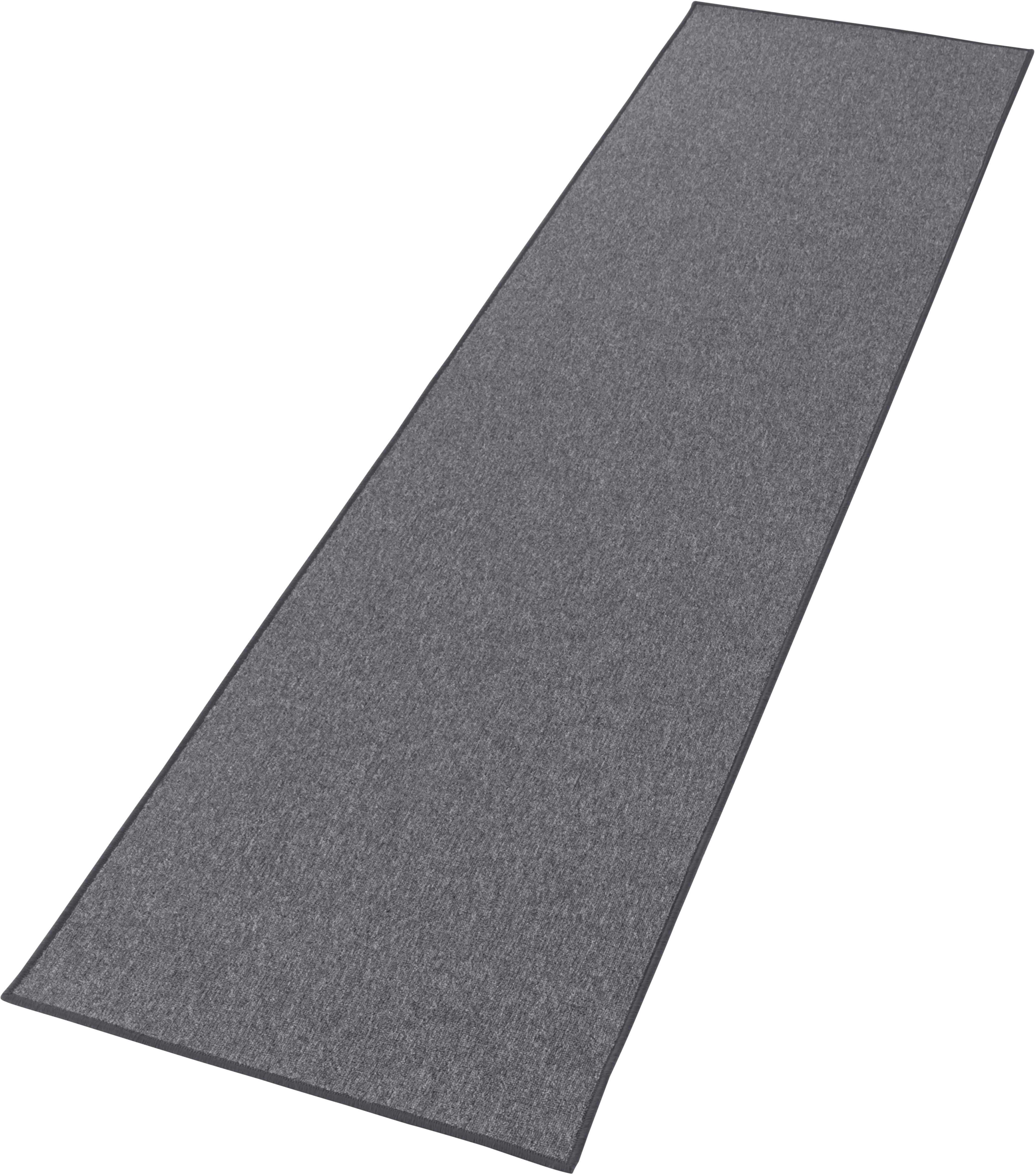 BT Carpet Feinschlingen Läufer Casual Uni Meliert, Grau, 80x200 cm