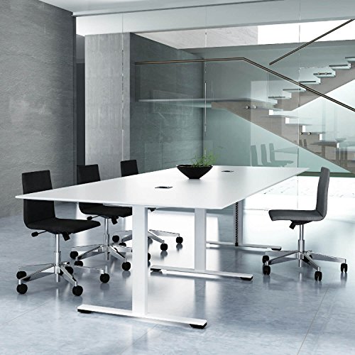 Jazz Konferenztisch 280 x 120 cm Weiß Besprechungstisch Meetingtisch Tisch, Gestellfarbe:Schwarz