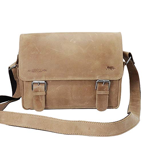 Arrigo Unisex-Erwachsene Messenger Bag Kuriertasche, Beige (Taupe), 31x20x14 cm