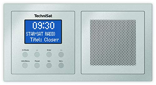 TechniSat Digitradio UP 1 DAB Unterputzradio (Radio zur Anbringung in jeder Doppel-Unterputzdose, DAB+, UKW, Bluetooth, Wecker, 2 Watt RMS) silber