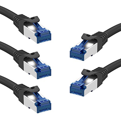 KabelDirekt - 5x 30m - Netzwerk, Ethernet, Lan & Patch Kabel (überträgt maximale Glasfaser Geschwindigkeit & ist geeignet für Gigabit Netzwerke, Switches, Router, Modems mit RJ45 Eingang, silber)