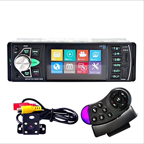 Autoradio MP5, 4.1 Zoll HD Acouto Auto Stereo Bluetooth Audioempfänger / MP5 Spieler/Video, das FM Radio AUX TF USB Fernsteuermikrofon freihändig Anrufe Rearview Kamera spielt(Mit Kamera)