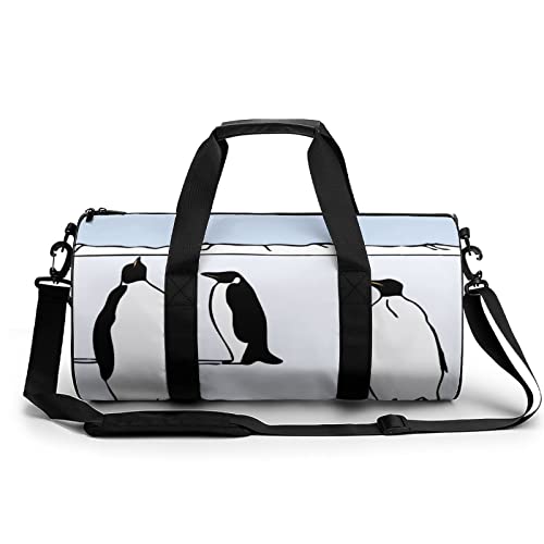 Sporttasche Cartoon-Pinguin Reisetasche Wasserdicht Trainingstasche Schwimmtasche Weekender Für Mädchen Jungen 45x23x23cm
