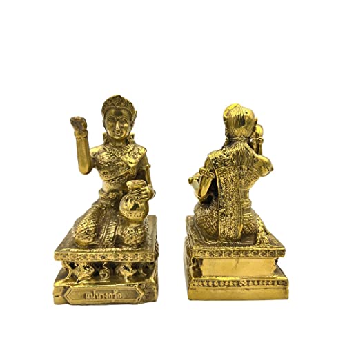 Amulett Messing Statue Nang Kwak für Reichtum und Glück im Handel, 12,7 cm