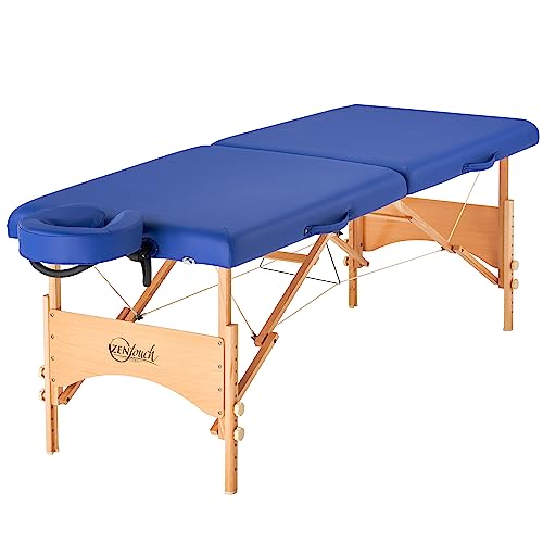 Master Massage 69cm Brady Pro Klappbare Mobile Massageliegenpaket aus Holz Himmelblau mit Kopfteil und Tragetasche
