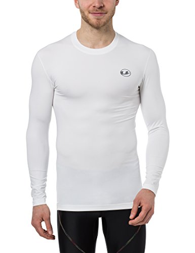 Ultrasport Herren Kompressionsshirt Ben, lang, Fitness Funktionsshirt, atmungsaktiv, Weiß, M