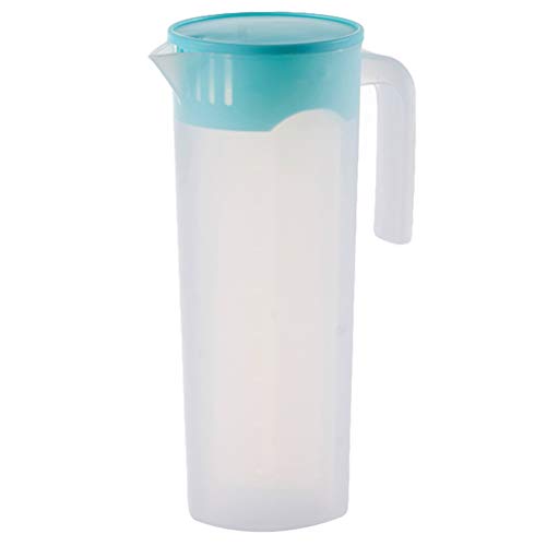 Cabilock 1000ML Wasserkrug Saftkrug Kühlschrankkrug Kunststoff Karaffe Saft Krug mit Deckel Wasserkaraffe Wasserkanne für Kühlschrank Kalt Warm Wasser Tee Kaffee Milch Getränke Eistee Cocktail