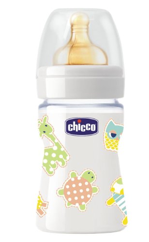 Chicco Baby Nature Fläschchen aus Glas mit Sauger aus Latex, 150 ml