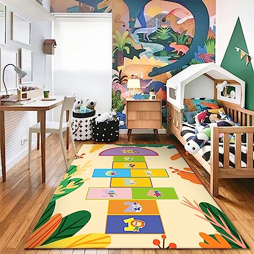 Hopscotch Spielteppiche, Spielteppiche für Kinder, weicher, langlebiger Bodenteppich für Schlafzimmer, Spielzimmer, Kinderzimmer, tolles Geschenk für Mädchen und Jungen (Größe: 180 x 280 cm) ( Color :