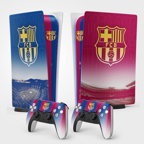 Sticker PS5 Barca, selbstklebend, Playstation 5 Fußball, Konsole und Controller, Standard Digital, Skin Barcelona PS5 (2 Controller)