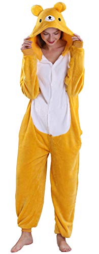 Yimidear Unisex Adult Pyjamas Cosplay Tier Onesie Nachtwäsche Nachtwäsche, Easily Bear, S