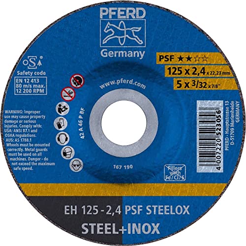 PFERD PSF STEELOX 69198292 Trennscheibe gekröpft 125mm 10 St. Edelstahl, Stahl