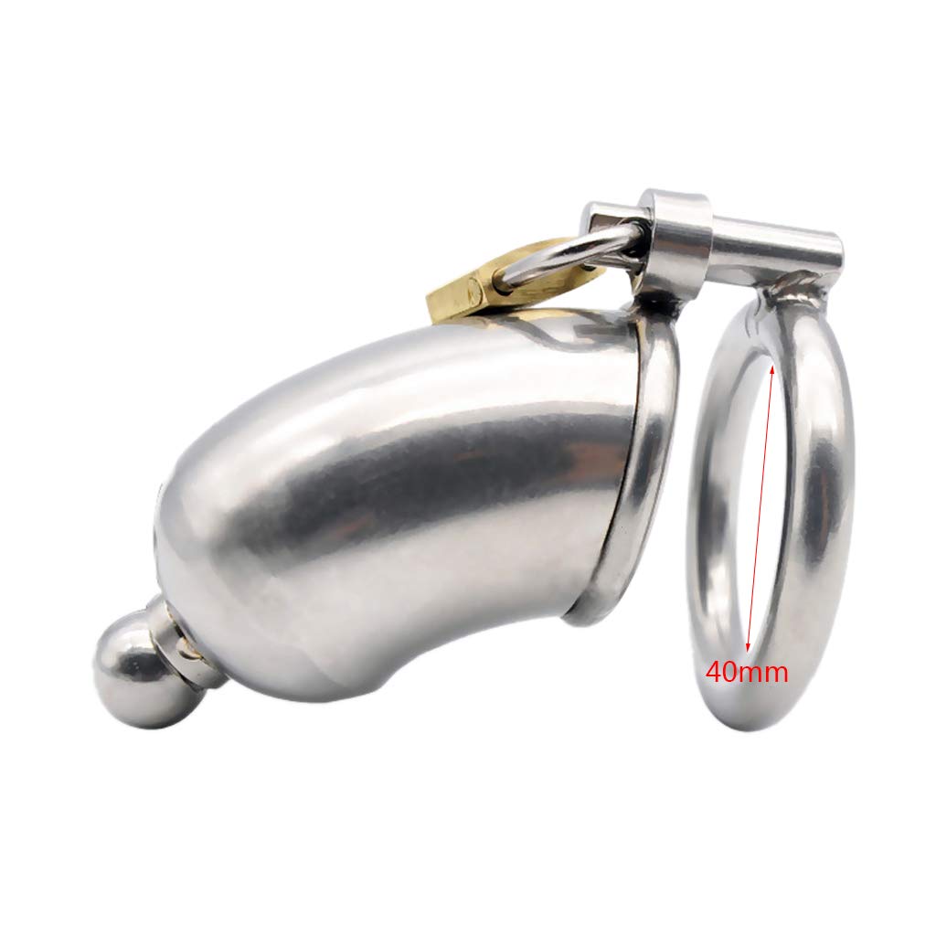 Male Stainless Steel Chastity Lock Device Restraint Belt Cock Penis Ring with Tube Rooster Bird Cage Adult Sex Toys