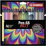 Buntstift, Wasserfarbe & Wachsmalkreide - STABILO woody 3 in 1-18er Pack mit Spitzer und Pinsel - mit 18 verschiedenen Farben