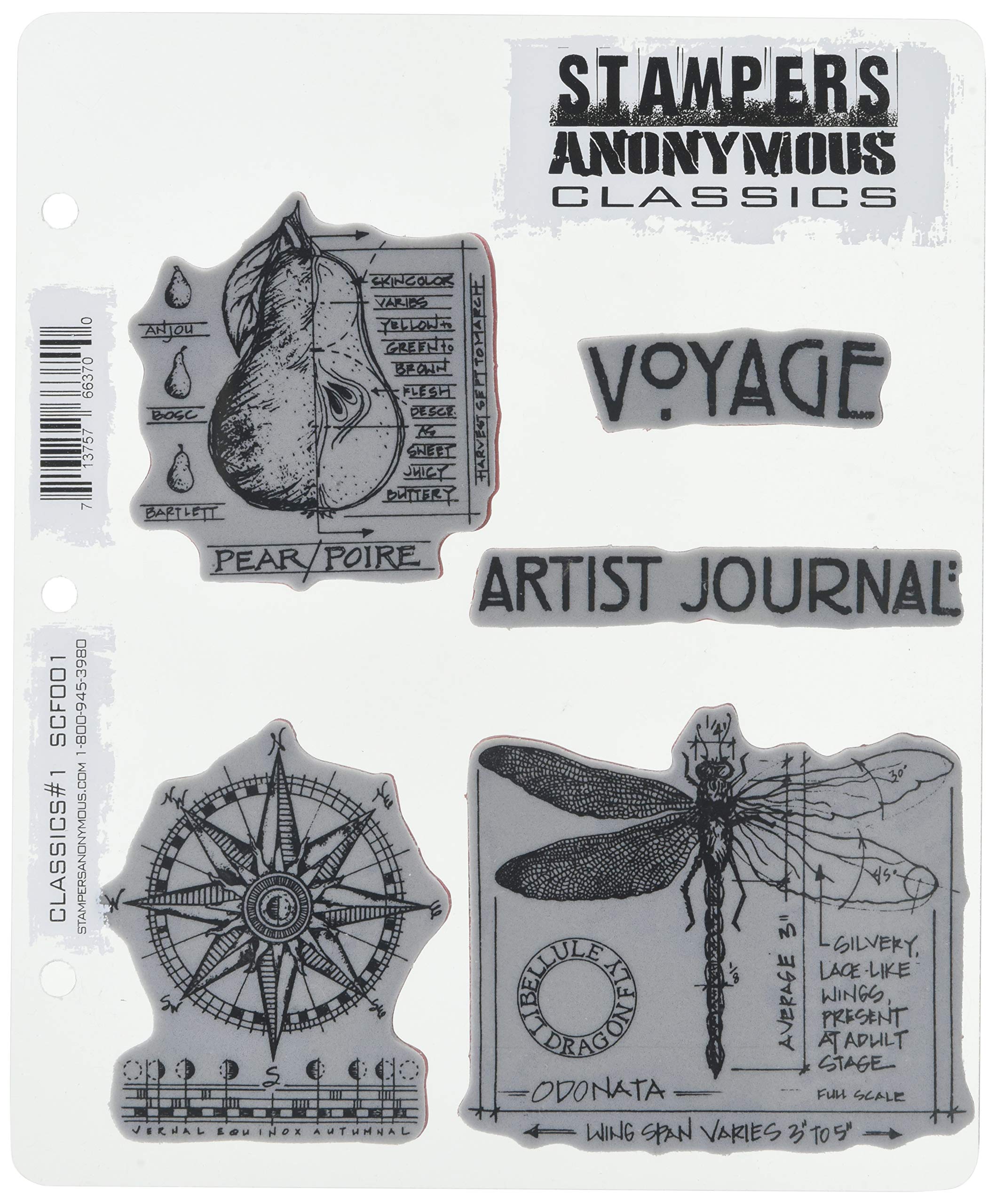 Stampers Anonymous Gummistempel-Set, 17,8 x 21,6 cm, Classics No.1