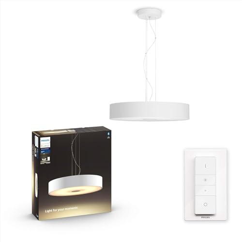 Philips Hue White Amb. LED-Pendelleuchte Fair inkl. Dimmschalter, weiß, dimmbar, alle Weißschattierungen, steuerbar via App, kompatibel mit Amazon Alexa (Echo, Echo Dot)