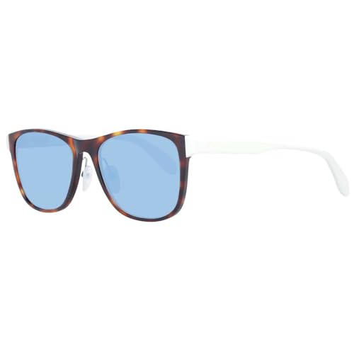 Adidas Originals - Sonnenbrille für Herren OR0009-H - Form rechteckig, Farbe dunkles Havanna., Gläsern farbe blau verspiegelt.,