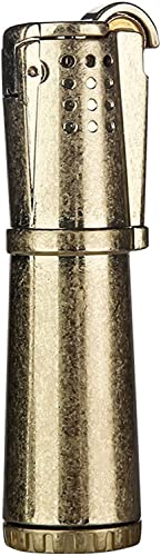 GOOBIX Vintage Soft Flame Feuerzeug, Reines Kupfer Cool Lighters Winddichtes Wiederverwendbares Kerosin-Grabenfeuerzeug, Einzigartige Geburtstagsgeschenke for Männer (Color : Bronze)