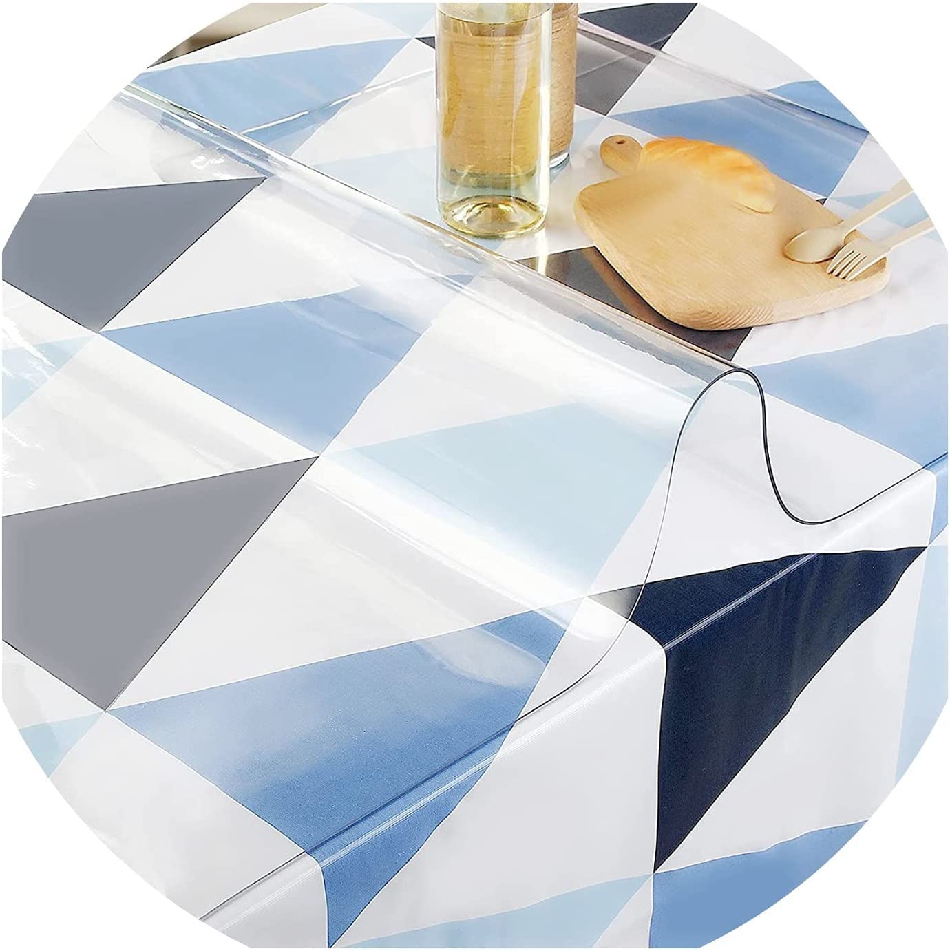 Tischschutz Folie Transparente PVC Folie Schutzfolie Glasklar Tischdecke Tischfolie,Wasserdicht VerschleißFest HitzebestäNdig,Geeignet FüR KüChe, Garten Und BüRo(Color:2mm,Size: 55x85cm)