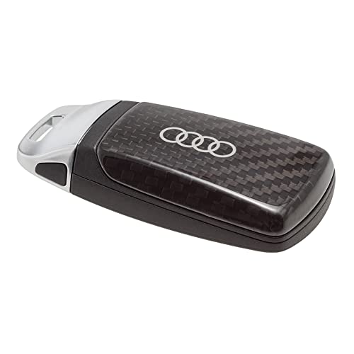 Audi 8W60712083Q0 Schlüsselblende Cover Carbon, mit Ringe Logo, nur für Schlüssel 4M0959754 8W0959754 8S0959754 mit Chromspange